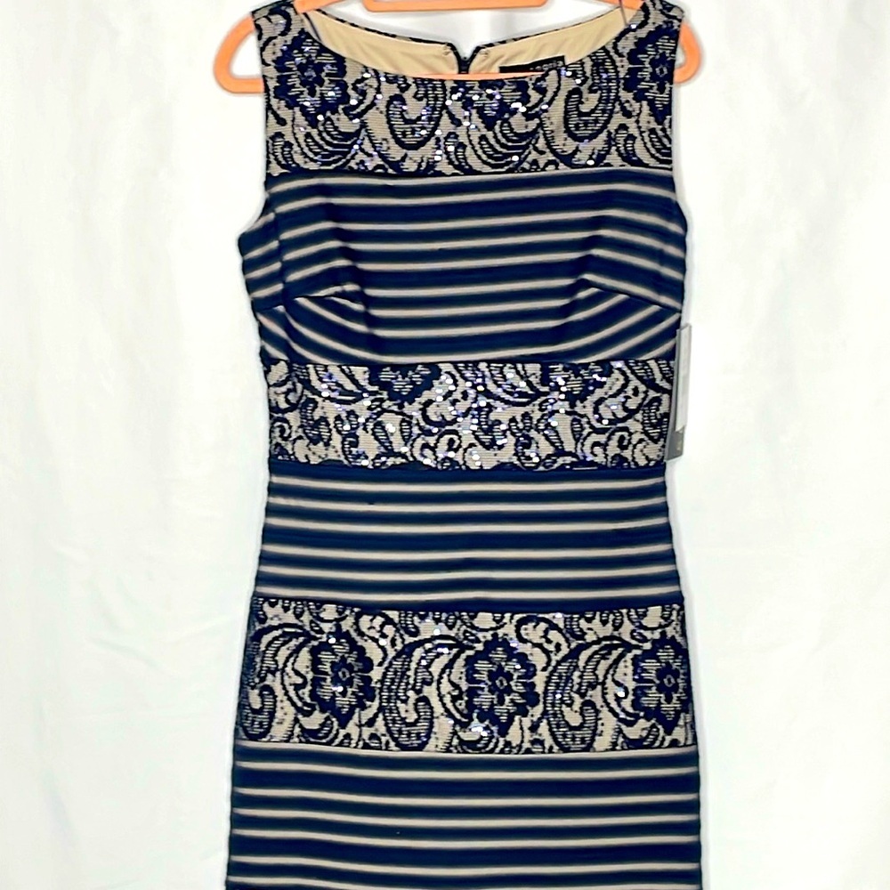 NWT Sangria Blue Sequin Lace Formal Dress | Size 4